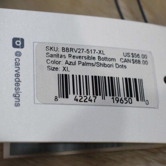 Carve Designs Sanitas Tropical Print Reversable Polka Dot Bikini Bottoms Size XL - Picture 8 of 11